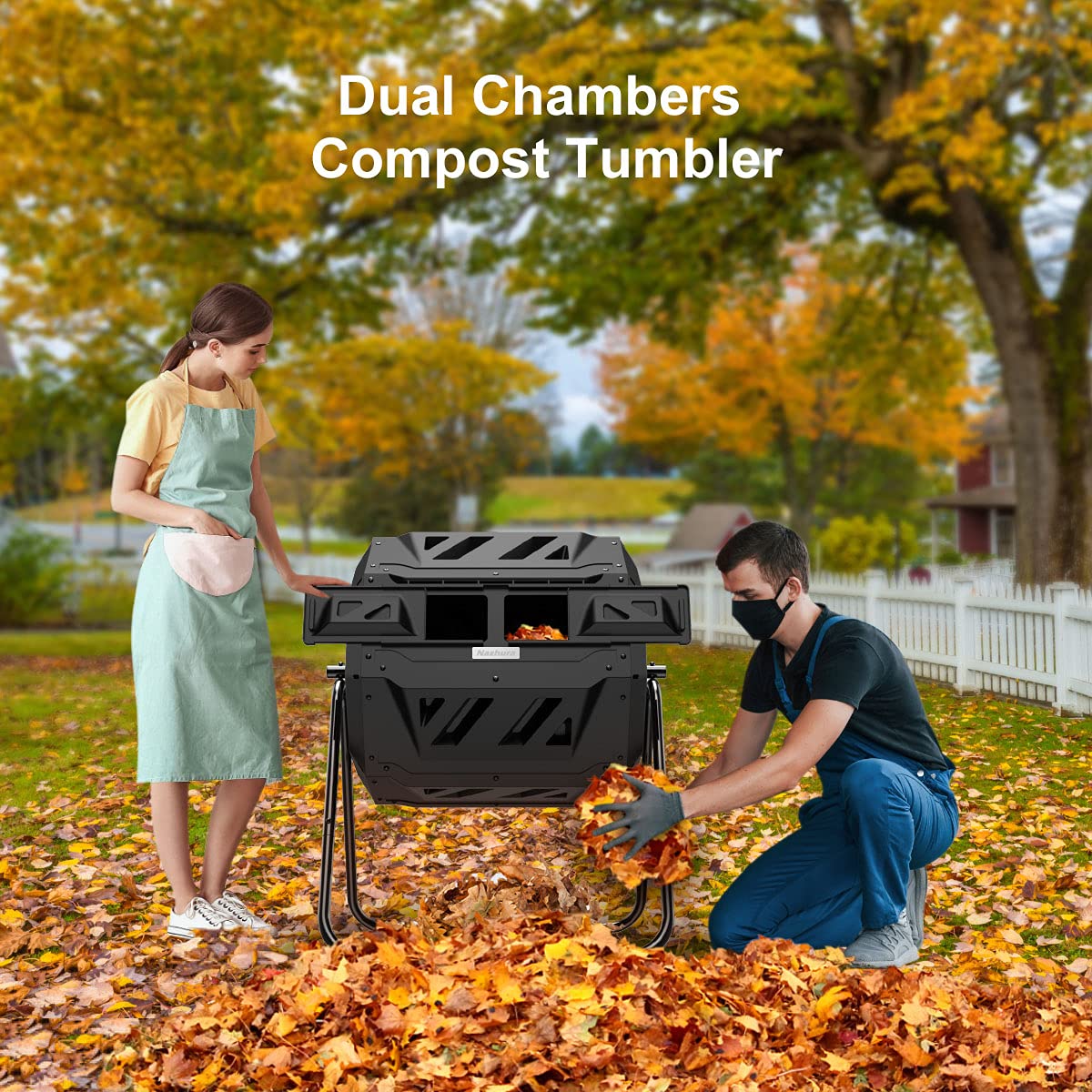 Compost Tumbler Bin Composter Dual Chamber 43 Gallon (Bundled with Pearson's Gardening Gloves) Compost Tumbler Bin Composter Dual Chamber 43 Gallon (Bundled with Pearson's Gardening Gloves) - Image 7