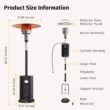 EAST OAK 48,000 BTU Patio Heater for Outdoor Use with Round Table Design, Double-Layer Stainless Steel Burner, Wheels, Triple Protection System, Black
