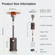 EAST OAK 48,000 BTU Patio Heater for Outdoor Use With Round Table Design, Double-Layer Stainless Steel Burner and Wheels, Bronze