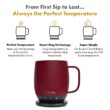 Nextmug Temperature Controlled, Self-Heating Coffee Mug (Burgundy - 14 oz.)