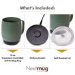 Nextmug Temperature Controlled, Self-Heating Coffee Mug (Sage - 14 oz.)