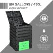 Outsunny Garden Compost Bin, 120 Gallon (450L) Garden Composter, Black