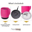 Nextmug Temperature Controlled, Self-Heating Coffee Mug (True Pink - 14 oz.)
