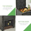 Outsunny Garden Compost Bin 80 Gallon Outdoor Large Capacity Composter Fast Create Fertile Soil Aerating Box, Easy Assembly, Black