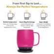 Nextmug Temperature Controlled, Self-Heating Coffee Mug (True Pink - 14 oz.)