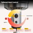 EAST OAK 48,000 BTU Patio Heater for Outdoor Use with Round Table Design, Double-Layer Stainless Steel Burner, Wheels, Triple Protection System, Black