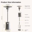 EAST OAK Anti-rust 50,000 BTU Patio Heater for Outdoor Use With Double-Layer Stainless Steel Burner, Table Design and Wheels, Stainless Steel