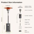 EAST OAK 48,000 BTU Patio Heater for Outdoor Use With Round Table Design, Double-Layer Stainless Steel Burner and Wheels, Gray