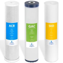 EXPRESS WATER FLTWH2045CGS1 Whole House Replacement Water Filter Set, 3 Count (Pack of 1), White