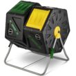 Miracle-Gro Dual Chamber Compost Tumbler – Easy-Turn, Heavy-Duty Outdoor Bin Composter with 2 Sliding Doors (2x18.5 Gal/70L)