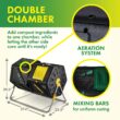 Miracle-Gro Large Dual Chamber Compost Tumbler, Easy-Turn, Fast-Working System (2 – 27.7gallon /105 Liter)