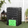 Outsunny Garden Compost Bin, 120 Gallon (450L) Garden Composter, Black