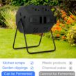 FDW Outdoor Compost Bin, 43 Gallon Dual Chamber Tumbling Composting Bin with Sliding Doors