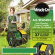 Miracle-Gro Dual Chamber Compost Tumbler – Easy-Turn, Heavy-Duty Outdoor Bin Composter with 2 Sliding Doors (2x18.5 Gal/70L)