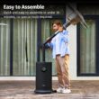 EAST OAK 48,000 BTU Patio Heater for Outdoor Use with Round Table Design, Double-Layer Stainless Steel Burner, Wheels, Triple Protection System, Black