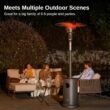 EAST OAK 48,000 BTU Patio Heater for Outdoor Use With Round Table Design, Double-Layer Stainless Steel Burner and Wheels, Gray
