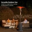 EAST OAK 48,000 BTU Patio Heater for Outdoor Use with Round Table Design, Double-Layer Stainless Steel Burner, Wheels, Triple Protection System, Black