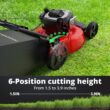 PowerSmart 21-Inch Gas Self-Propelled Lawn Mower, 140cc 4-Stroke B&S Engine, 6 Height Settings, 10" Rear Wheels, 1.4 Bushel Grass Bag