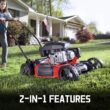 PowerSmart 21 in. Gas Lawn Mower, 144cc 2-in-1 Mulching Push Mower with 6-Positions Height Adjustment, High Rear Wheels