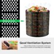 VIVOSUN 300 Gallon Outdoor Compost Bin, Expandable Composter (Black with Gloves)