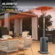 EAST OAK 48,000 BTU Patio Heater for Outdoor Use With Round Table Design, Double-Layer Stainless Steel Burner and Wheels, Gray