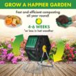 Miracle-Gro Compost Tumbler Dual Chamber, Easy-Turn Composter Tumbler Outdoor for Fast Composting (18.5 Gallon / 70 Liter)