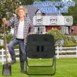 FDW Outdoor Compost Bin, 43 Gallon Dual Chamber Tumbling Composting Bin with Sliding Doors