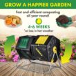 Miracle-Gro Large Dual Chamber Compost Tumbler, Easy-Turn, Fast-Working System (2 – 27.7gallon /105 Liter)