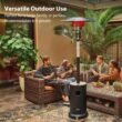 EAST OAK 48,000 BTU Patio Heater for Outdoor Use with Round Table Design, Double-Layer Stainless Steel Burner, Wheels, Triple Protection System, Black