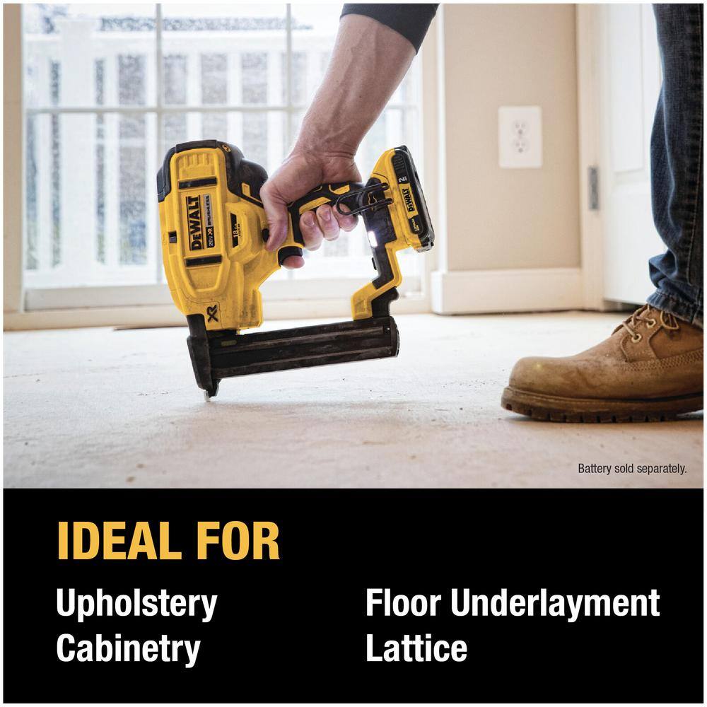DEWALT 20V MAX XR Lithium-Ion Cordless 18-Gauge Narrow Crown Stapler (Tool Only) DEWALT 20V MAX XR Lithium-Ion Cordless 18-Gauge Narrow Crown Stapler (Tool Only) - Image 7