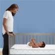 Simmons BeautySleep Kids Radiant Diamond Crib and Toddler Mattress, Waterproof, Extra Firm, GREENGUARD Gold, White/Blue