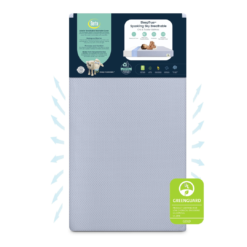 Serta SleepTrue Sparkling Sky Breathable Baby Bed Crib Mattress and Toddler Mattress with Removable/Machine Washable Cover, Blue
