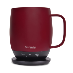 Nextmug - Temperature-Controlled, Self-Heating Coffee Mug (Burgundy - 14 oz.)