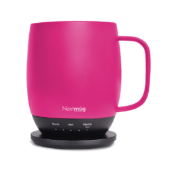 Nextmug Temperature Controlled, Self-Heating Coffee Mug (True Pink - 14 oz.)