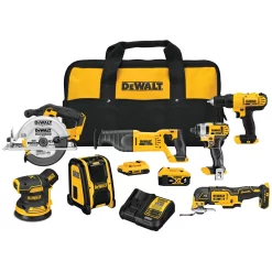 DEWALT 7-Tool 20-Volt Max Power Tool Combo Kit with Soft Case (2-Batteries and charger Included)