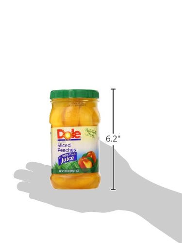 Dole Fruit Jars, Yellow Cling Sliced Peaches in 100% Fruit Juice, Gluten Free, Pantry Staples, 23.5 Oz Resealable Jars, (Pack of 8) Dole Fruit Jars, Yellow Cling Sliced Peaches in 100% Fruit Juice, Gluten Free, Pantry Staples, 23.5 Oz Resealable Jars, (Pack of 8) - Image 2