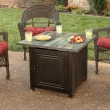 Endless Summer 30-in W Black and Orb Steel Square Propane Gas Fire Pit