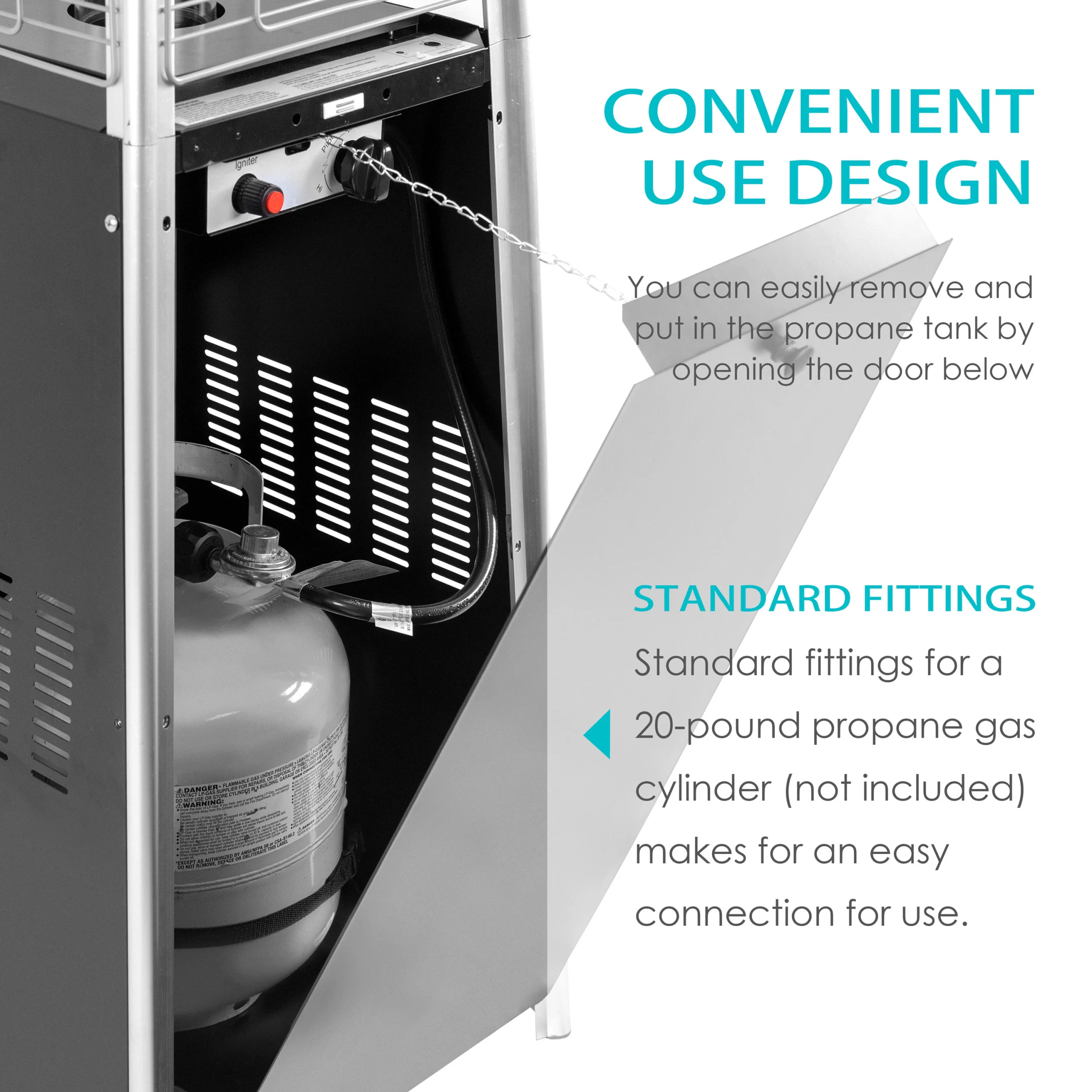 Nuu Garden 48000-BTU Black Steel Floorstanding Liquid Propane Patio Heater Nuu Garden 48000-BTU Black Steel Floorstanding Liquid Propane Patio Heater - Image 12