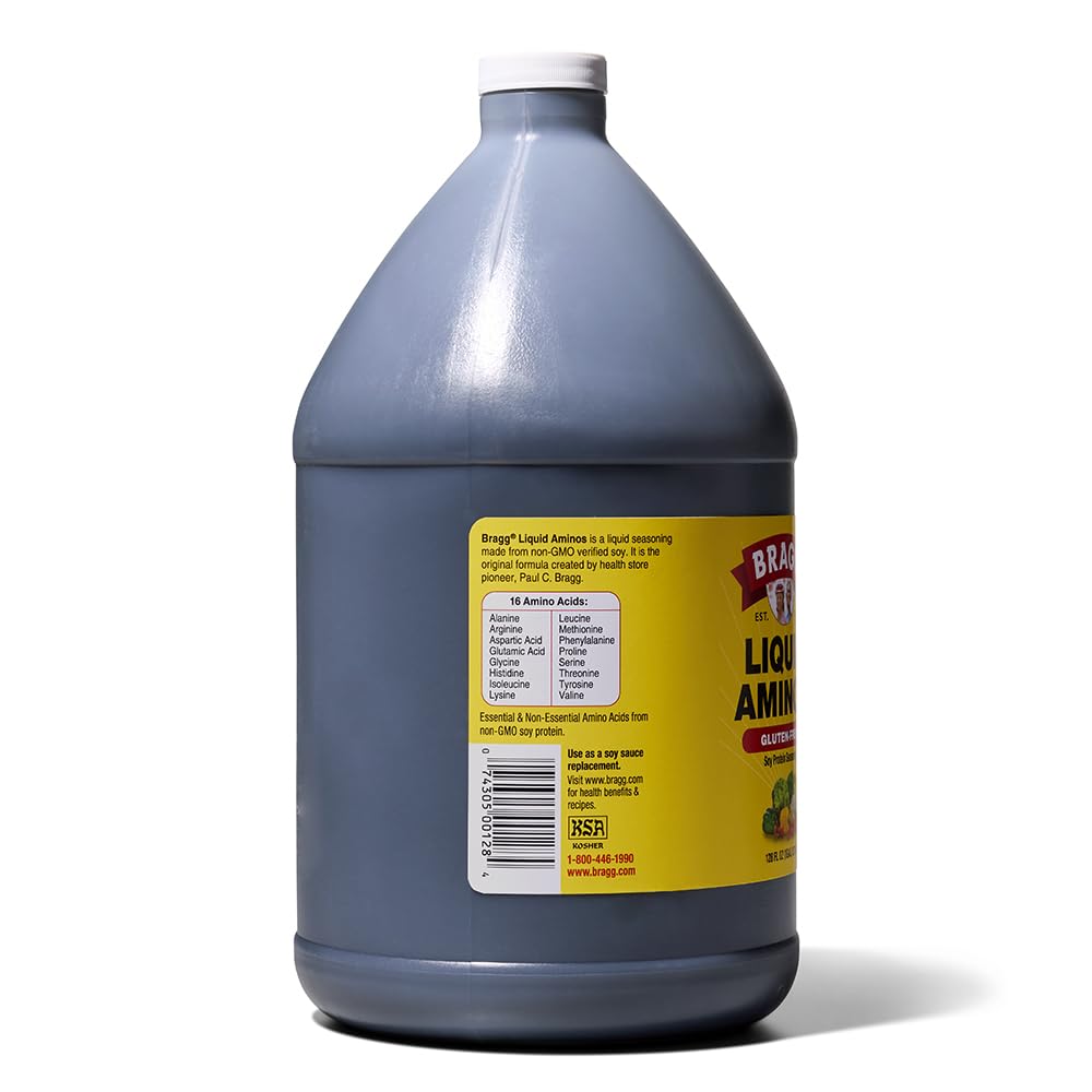Bragg Liquid Aminos All Purpose Seasoning – Soy Sauce Alternative – Gluten Free, No GMO’s, Kosher Certified, 1 Gallon Bragg Liquid Aminos All Purpose Seasoning – Soy Sauce Alternative – Gluten Free, No GMO’s, Kosher Certified, 1 Gallon - Image 2