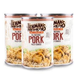 Lehman's All Natural Canned Meat, USA Made Ready to Eat for Everyday, Camping or Emergencies, 14.5 oz each, Pack of 3, Pork