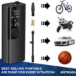 Airmoto Tire Inflator Portable Air Compressor - Air Pump for Car Tires with Tire Pressure Gauge