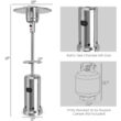 CASAINC 48000-BTU Silver Steel Floorstanding Liquid Propane Patio Heater