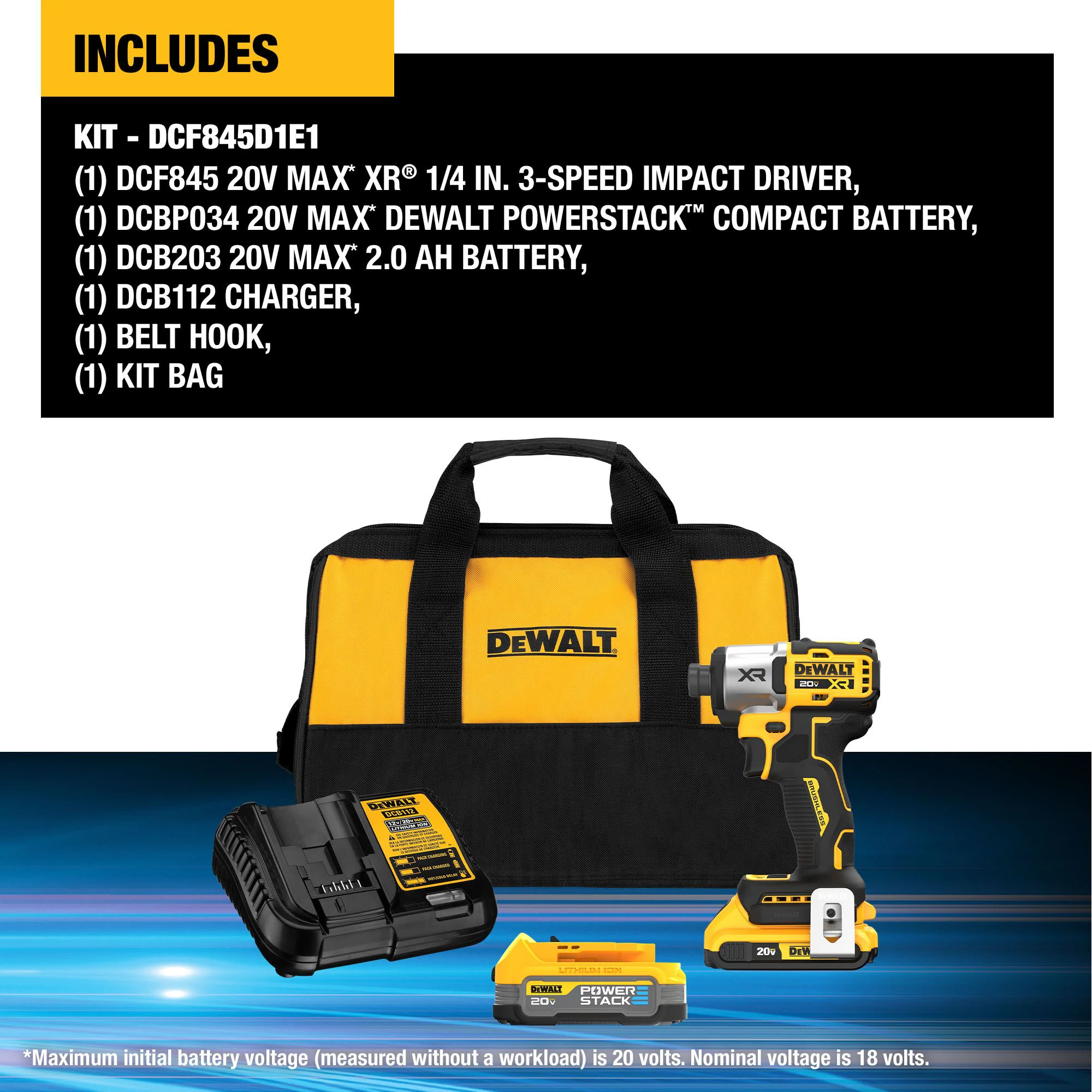 DEWALT XR 20-volt Max 1/4-in Brushless Cordless Impact Driver (Battery and Charger Included with Soft Bag) DEWALT XR 20-volt Max 1/4-in Brushless Cordless Impact Driver (Battery and Charger Included with Soft Bag) - Image 8