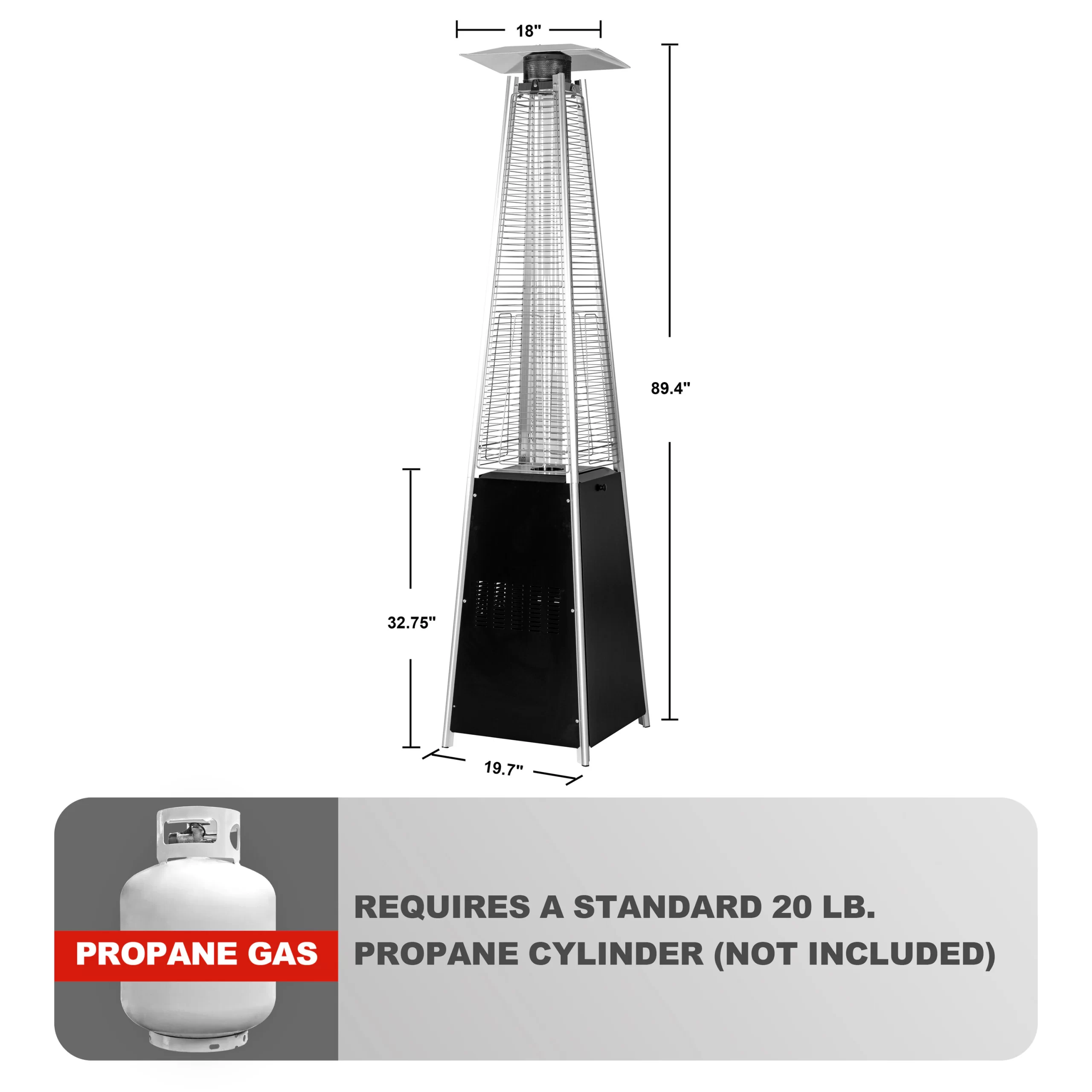 Nuu Garden 48000-BTU Black Steel Floorstanding Liquid Propane Patio Heater Nuu Garden 48000-BTU Black Steel Floorstanding Liquid Propane Patio Heater - Image 2