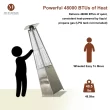 Mondawe 48000-BTU Silver Stainless Steel Floorstanding Liquid Propane Patio Heater