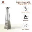 Mondawe 48000-BTU Silver Stainless Steel Floorstanding Liquid Propane Patio Heater
