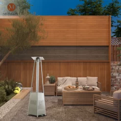 Mondawe 48000-BTU Silver Stainless Steel Floorstanding Liquid Propane Patio Heater