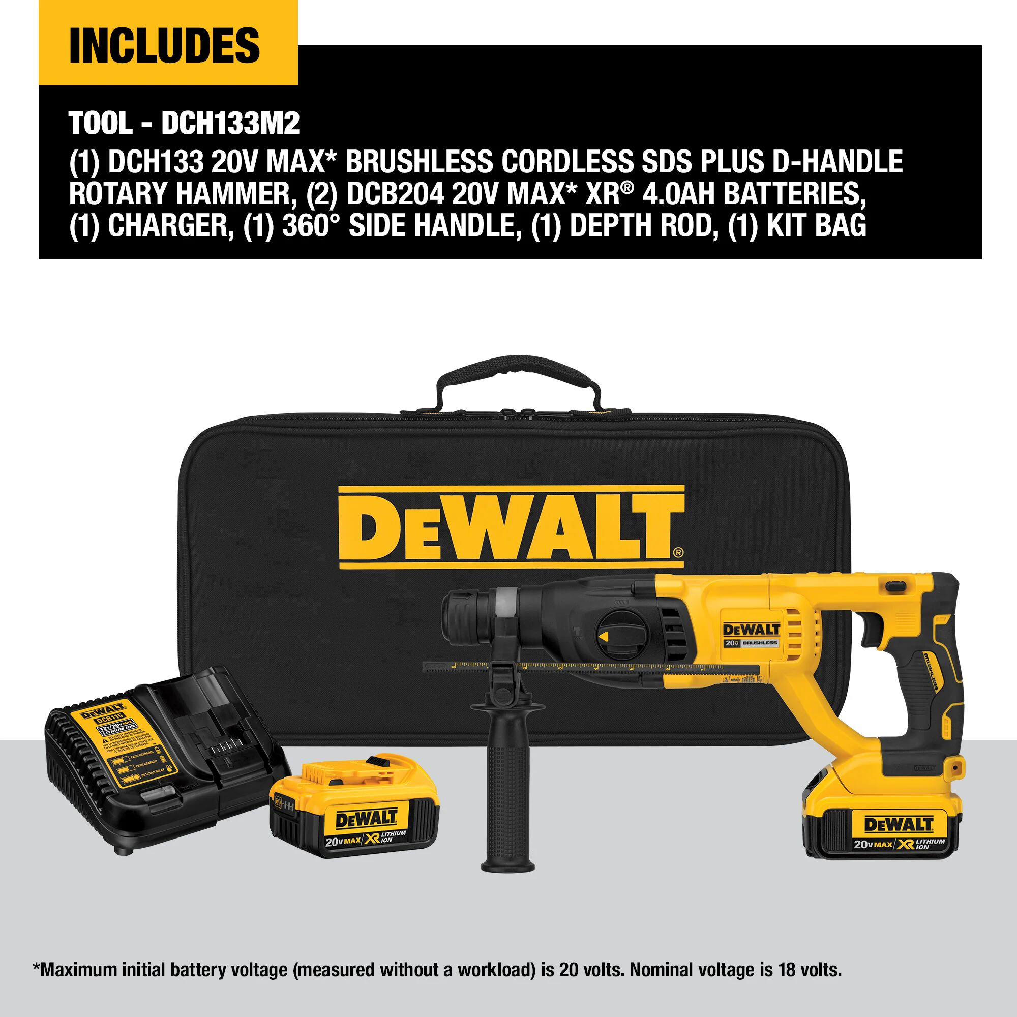 DEWALT 20-volt Max 1-in Sds-plus Cordless Rotary Hammer Drill DEWALT 20-volt Max 1-in Sds-plus Cordless Rotary Hammer Drill - Image 18