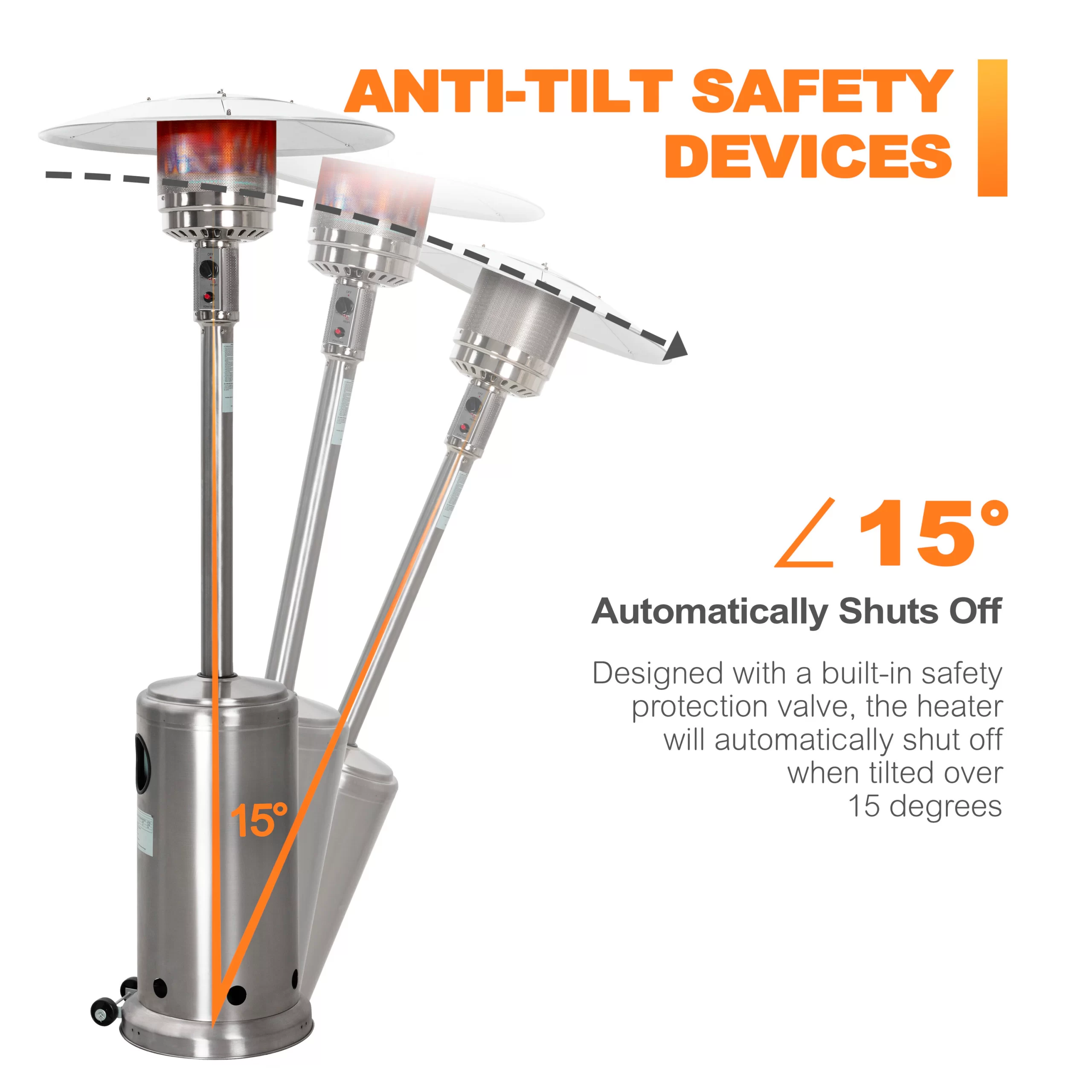 Nuu Garden 46000-BTU Silver Stainless Steel Floorstanding Liquid Propane Patio Heater Nuu Garden 46000-BTU Silver Stainless Steel Floorstanding Liquid Propane Patio Heater - Image 5