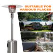Nuu Garden 46000-BTU Silver Stainless Steel Floorstanding Liquid Propane Patio Heater Nuu Garden 46000-BTU Silver Stainless Steel Floorstanding Liquid Propane Patio Heater